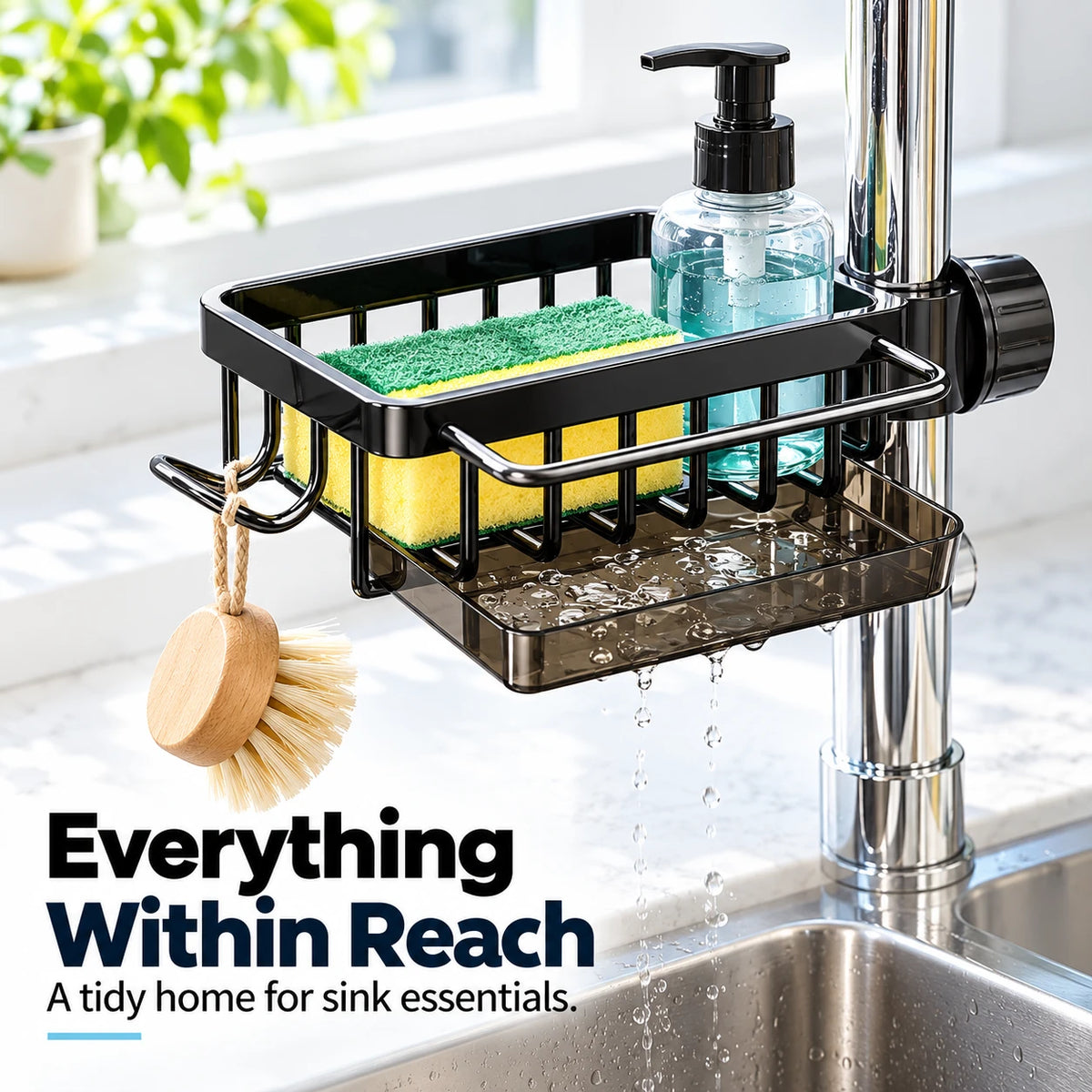Faucet-Mounted Sink Caddy 🧺 Clutter-Free Sink Organizer