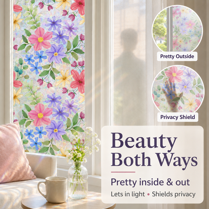🌸 Colorful Floral Rainbow Prism Window Cling