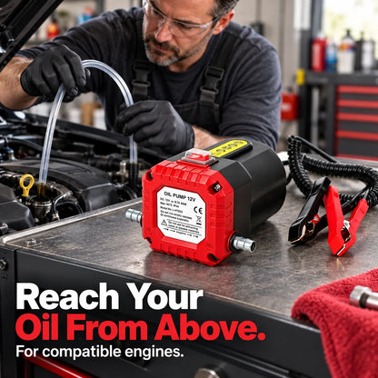 🔧 12V Electric Oil Extractor Pump Kit – 80W Engine Oil Change Pump with Hoses & Battery Clips 🚗