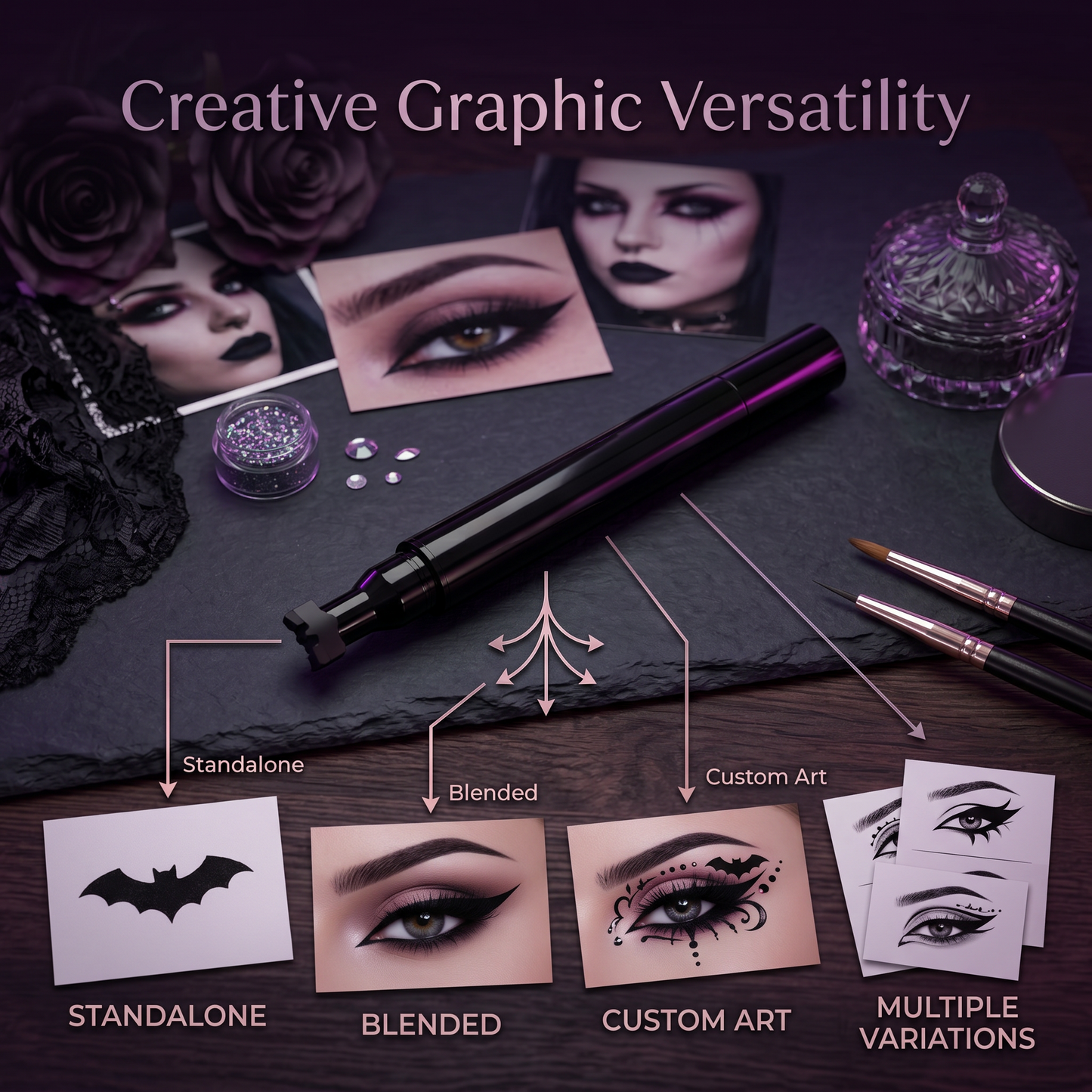 2-in-1 Bat Design Stamp & Precision Liner Pen