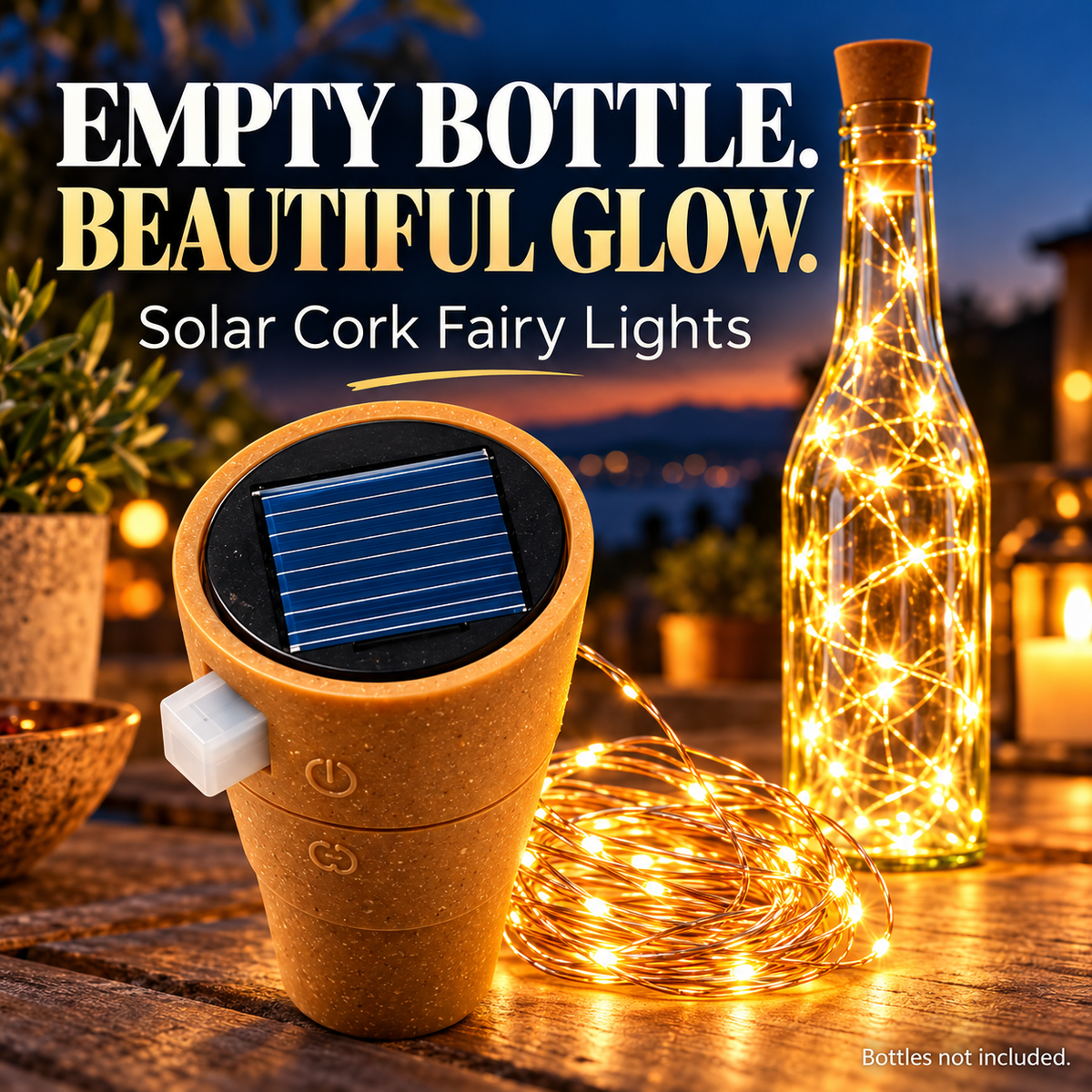 ☀️ Solar Bottle Cork Fairy Lights 🍾 Turn Empty Bottles into Cozy Decor ✨
