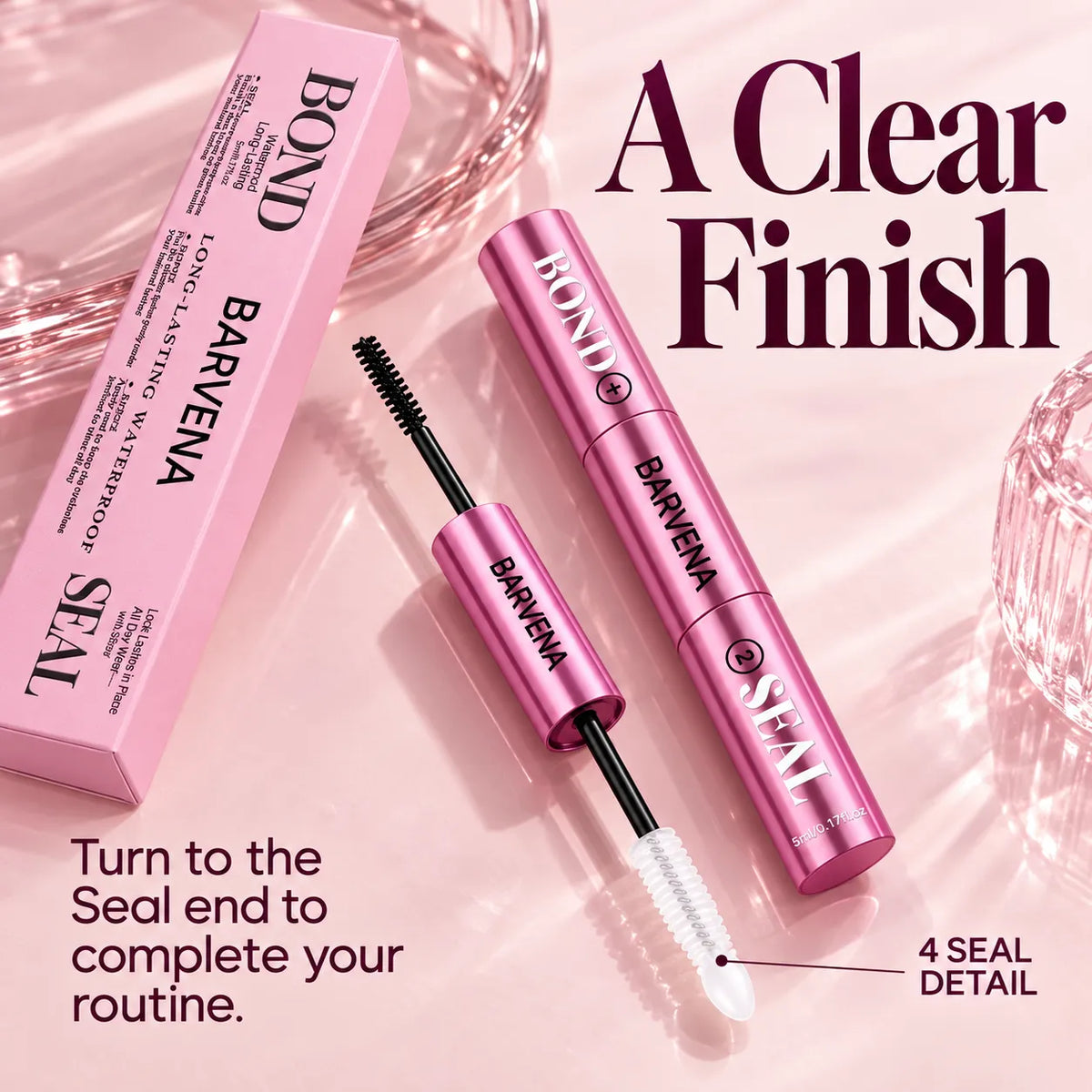 ✨ 2-in-1 Lash Bond & Seal for DIY Cluster Lashes 💗 Black Bond + Clear Seal