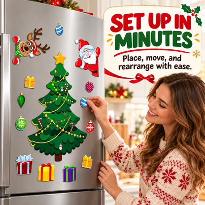 Magnetic Christmas Tree for Refrigerator - Reusable Holiday Decor for Family