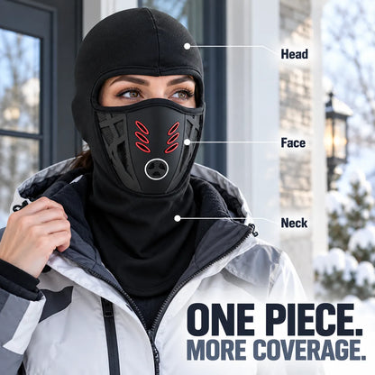 ❄️ Winter Fleece Balaclava with 3D Face Panel | Full Head, Face & Neck Coverage 🏔️
