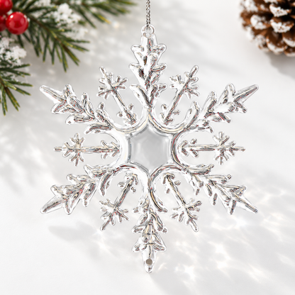 Clear Crystal Snowflake & Icicle Christmas Ornaments