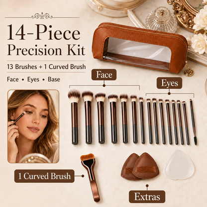 💄 14-Pcs Professional Makeup Brush Set with Pouch👑