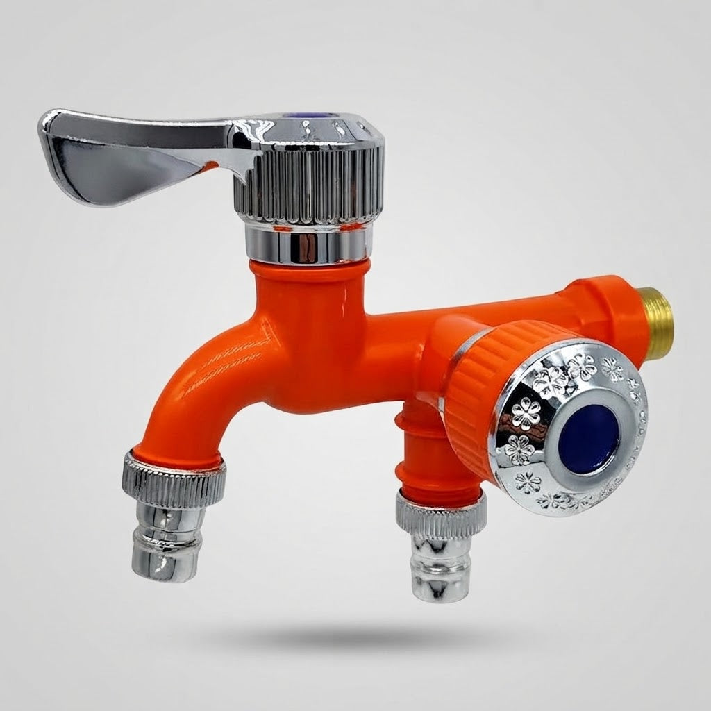 🚰Plastic Washing Machine Faucet with Dual Outlets – Freeze-Resistant and High-Temperature Resistant