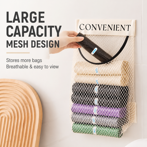 🏠Large-capacity wall-mounted garbage bag storage bag for kitchen