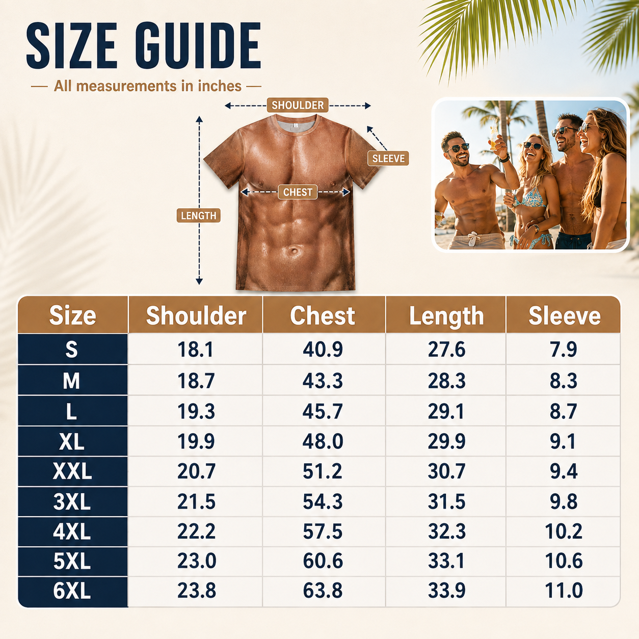 💪Realistic Abs Printed Short Sleeve