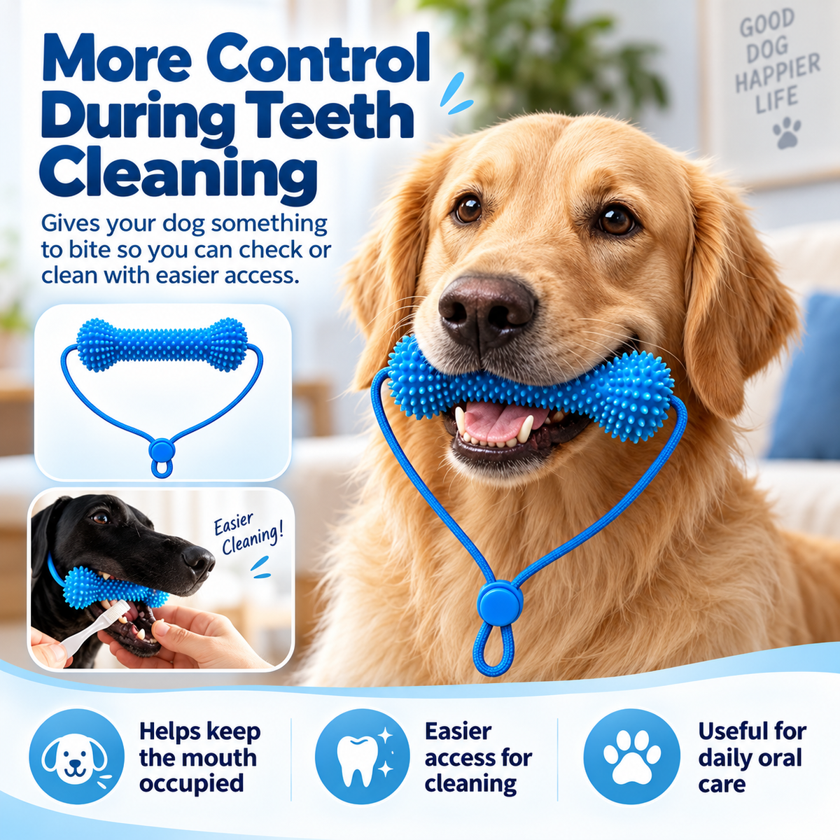 Durable Rubber Bone-Shaped Dog Chew Toy