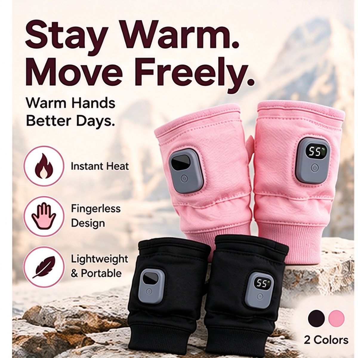 ✋Unisex Rechargeable Heated Fingerless Gloves