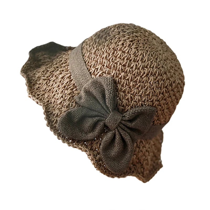 👒✨Elegant Woven Straw Sun Hat with Bow
