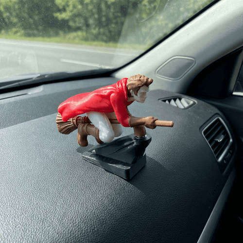 🧙‍♀️✨ Witch & Wizard Broomstick Dashboard Ornament – Magical Ride