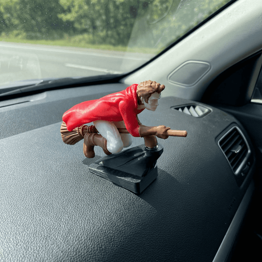 🧙‍♀️✨ Witch & Wizard Broomstick Dashboard Ornament – Magical Ride
