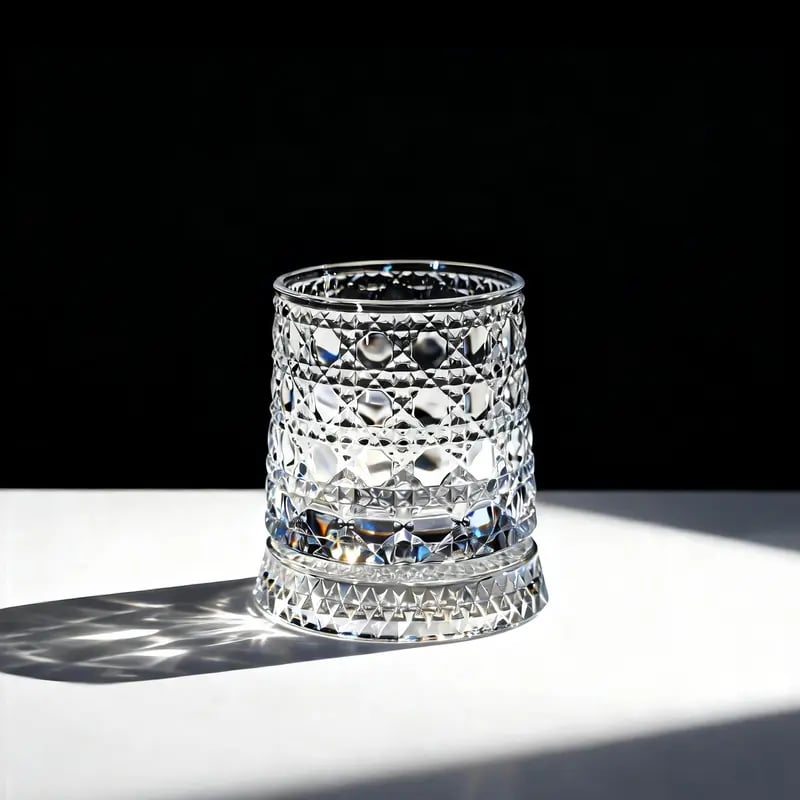 ✨ 360° Spinning Crystal Glass – Luxury Star-Cut Barware