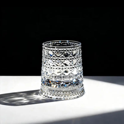 ✨ 360° Spinning Crystal Glass – Luxury Star-Cut Barware