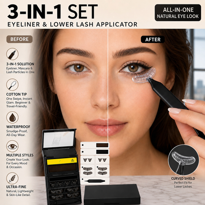 🥳2026 HOT SALE🥳💋50K+ SOLD!🔥 50% OFF! 3-in-1 Kit: Eyeliner and Lower Lash Stamp