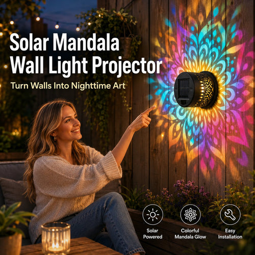 ✨ Mandala Solar Wall Lamp – Magical Patio Night Ambience