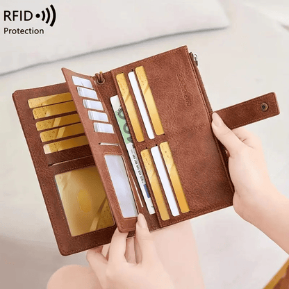 women-s-long-wallet-stylish-clutch-elegant-solid-color-rfid-blocking-leather-wallet-3588