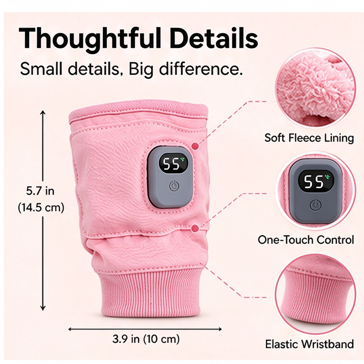 Unisex Rechargeable Heated Fingerless Gloves