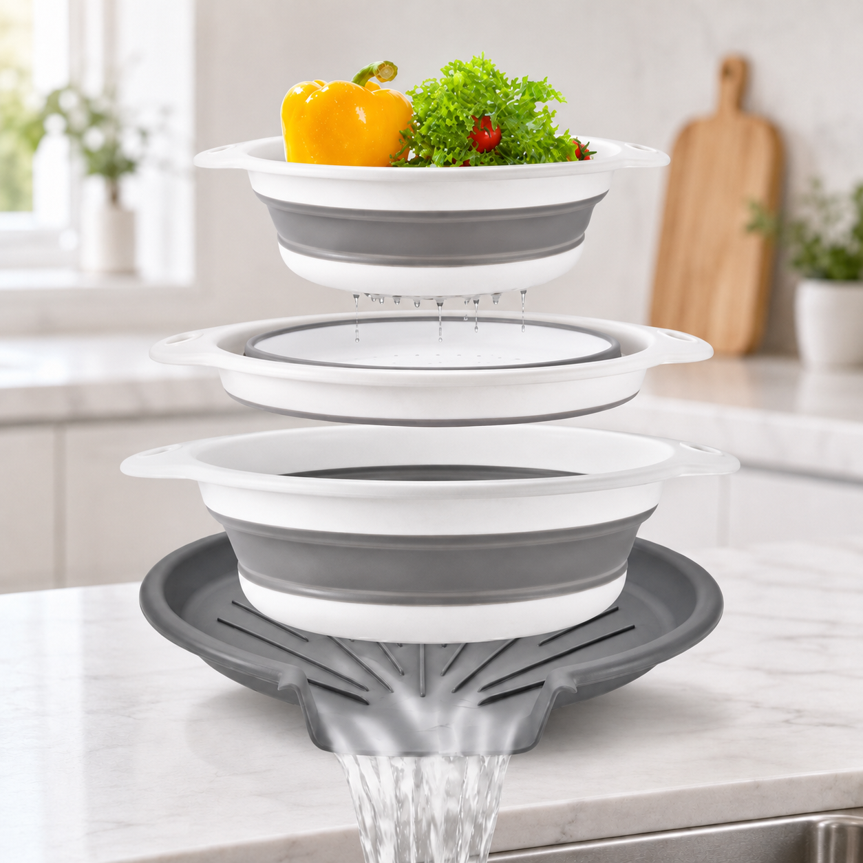 🌊Foldable Drain Basket Set - with Drain Base