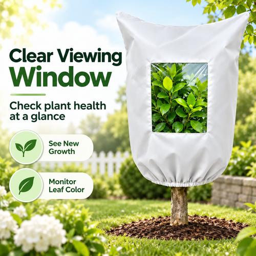 🌱Plant cover with zipper, drawstring, and transparent panel - suitable for trees, plants, and shrubs