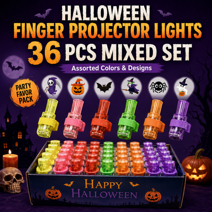 🎃 Spooky Pattern Finger Projector Lights – 36-Pack