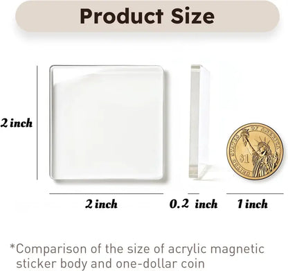 🧲📸 10-Pcs Magnetic Clear Acrylic Photo Frames DIY Fridge Magnets