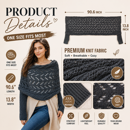 The Sleeve Knit Scarf – Versatile Chunky Wrap Shawl🧣