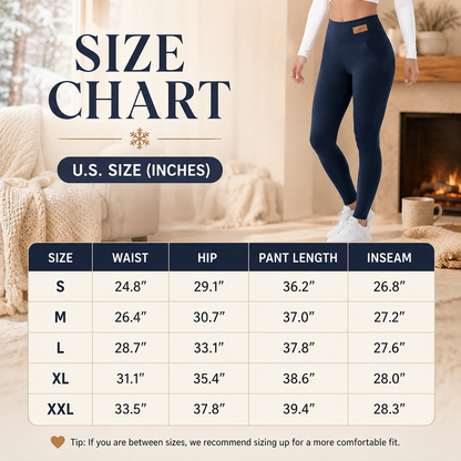🔥 Fleece-Lined Thermal Leggings with Pockets
