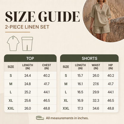 ☀️ Cozy Summer Linen Set | Casual V-Neck & Shorts 🏖️