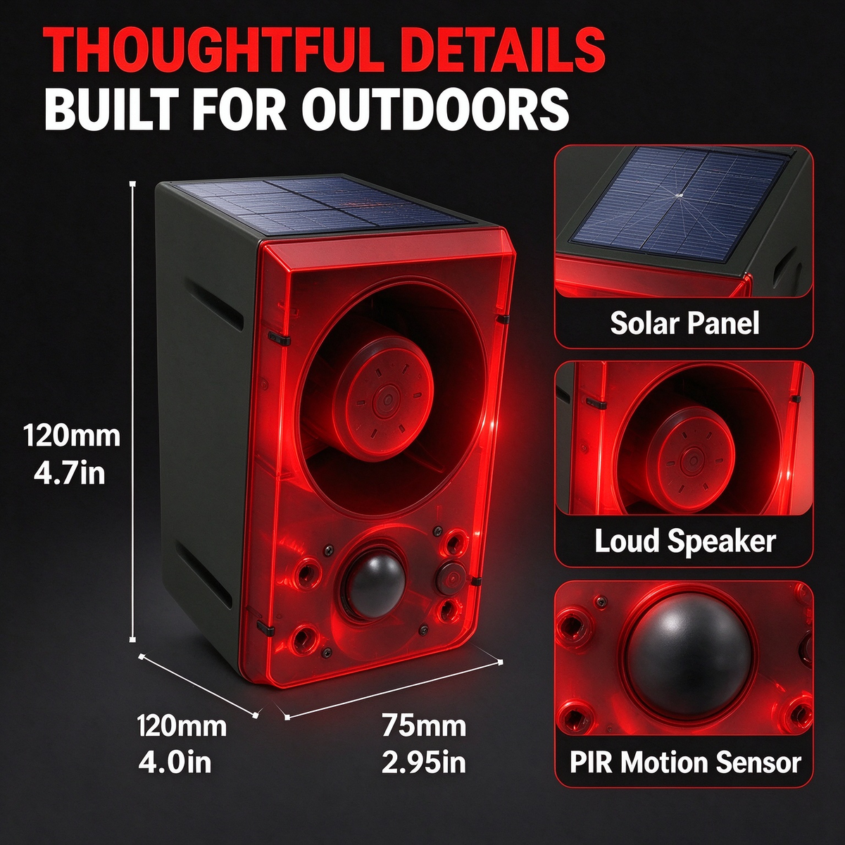 Solar-powered infrared sensor alarm