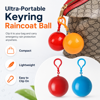 🌧️Portable Ball Keyring Emergency Raincoat