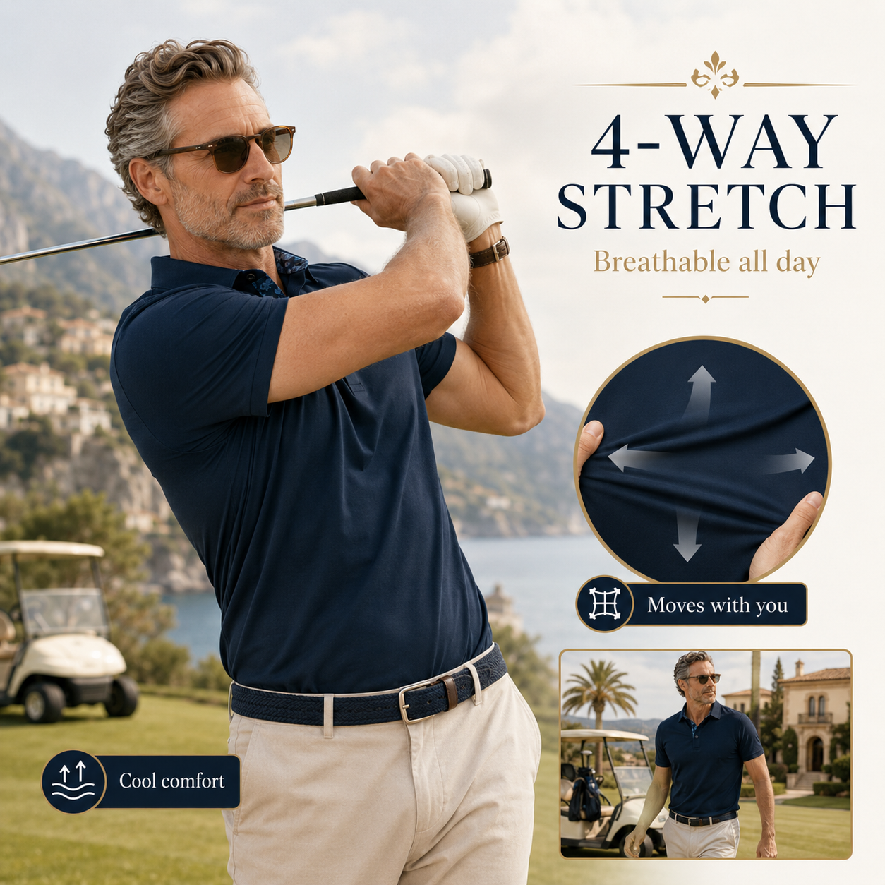 👔 Men's Premium Contrast Collar Polo