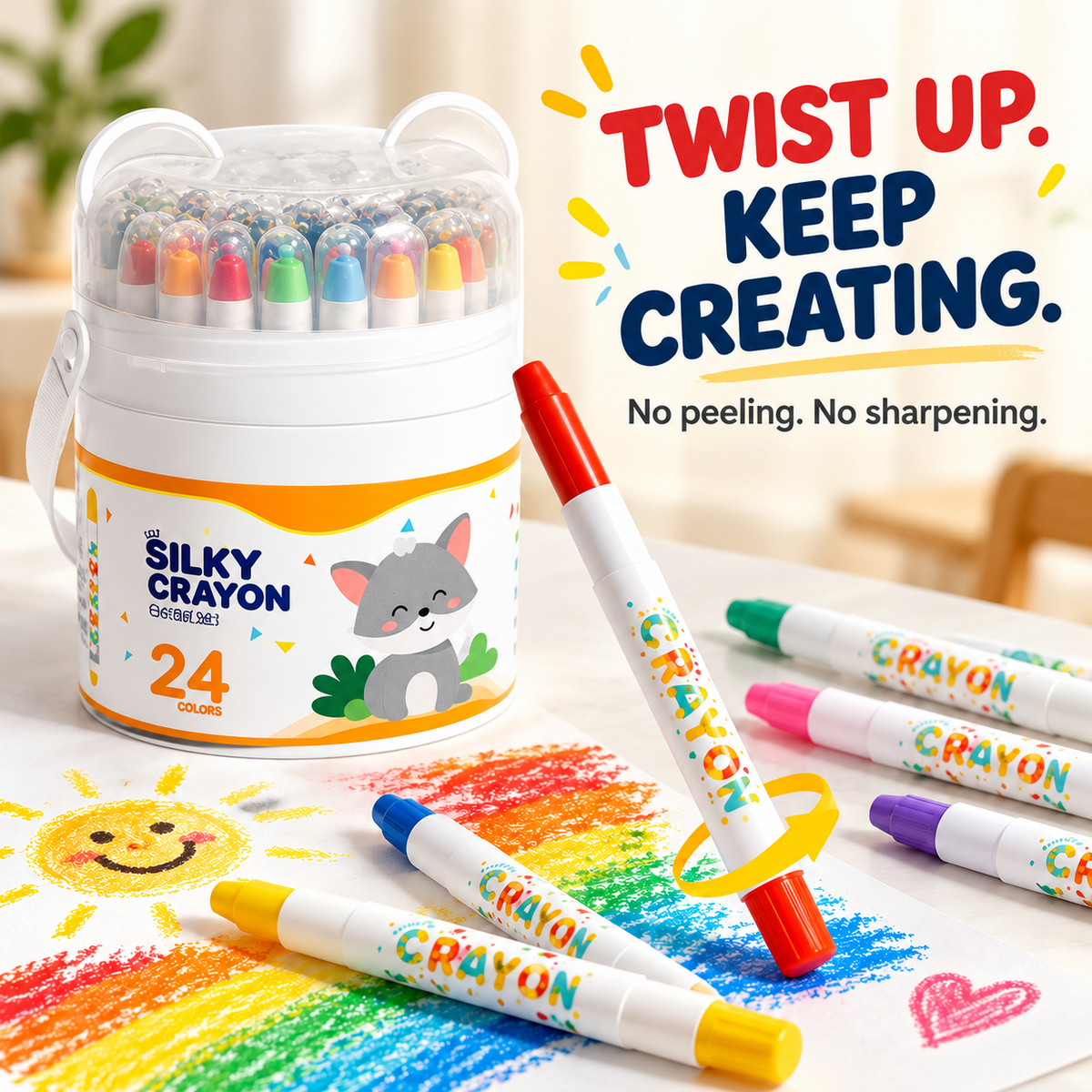 🎨 Washable Silky Twist-Up Crayons