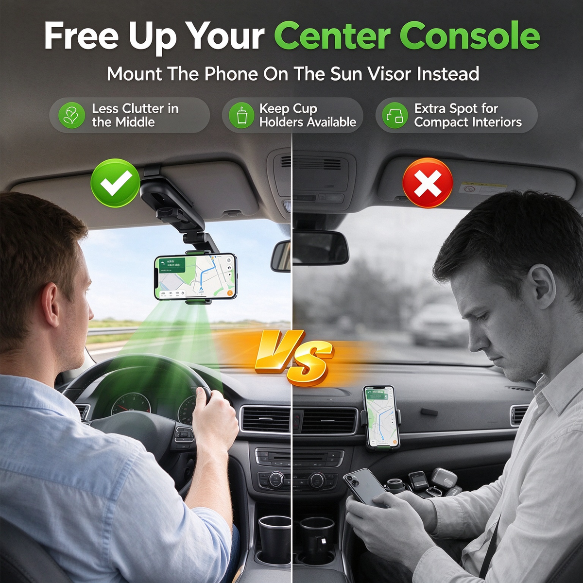360° Rotatable Sun Visor Phone Holder