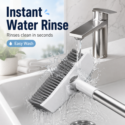 🚿3-in-1 Rotating Floor Scrub Brush with Squeegee & Built-in Hair Clip