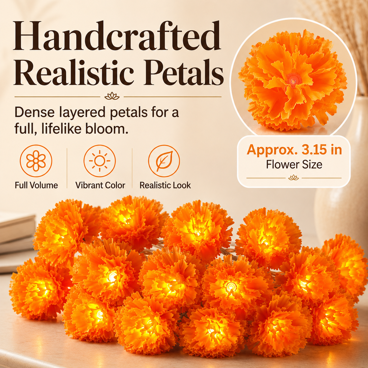 🌼 Chrysanthemum LED Lights for Halloween & Altars