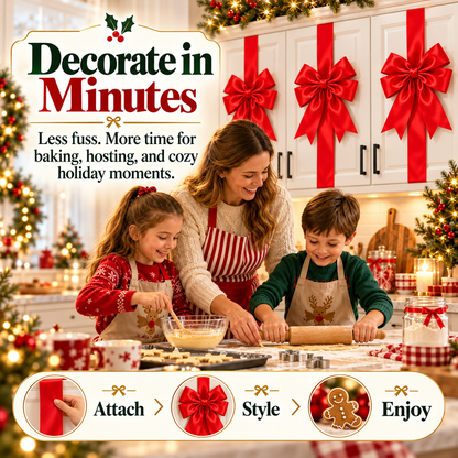 🎀Christmas Bow and Ribbon Decoration Set – Festive Door Decor and Home Decorations