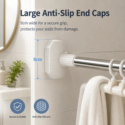 🏠 Drill-Free Adjustable Tension Rod – Instant Storage, Zero Wall Damage