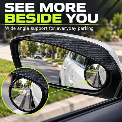 Side Mirror Rain Guards With Adjustable Blind Spot Mirrors