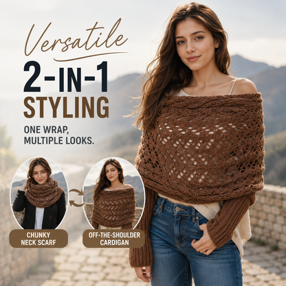 The Sleeve Knit Scarf – Versatile Chunky Wrap Shawl🧣