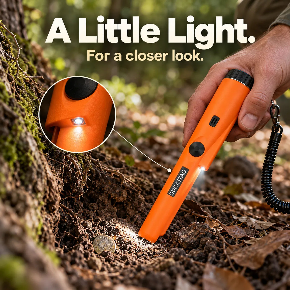 🔎 Handheld Metal Detector Pinpointer – 360° Scanning, Sound & Vibration Alerts + LED Light