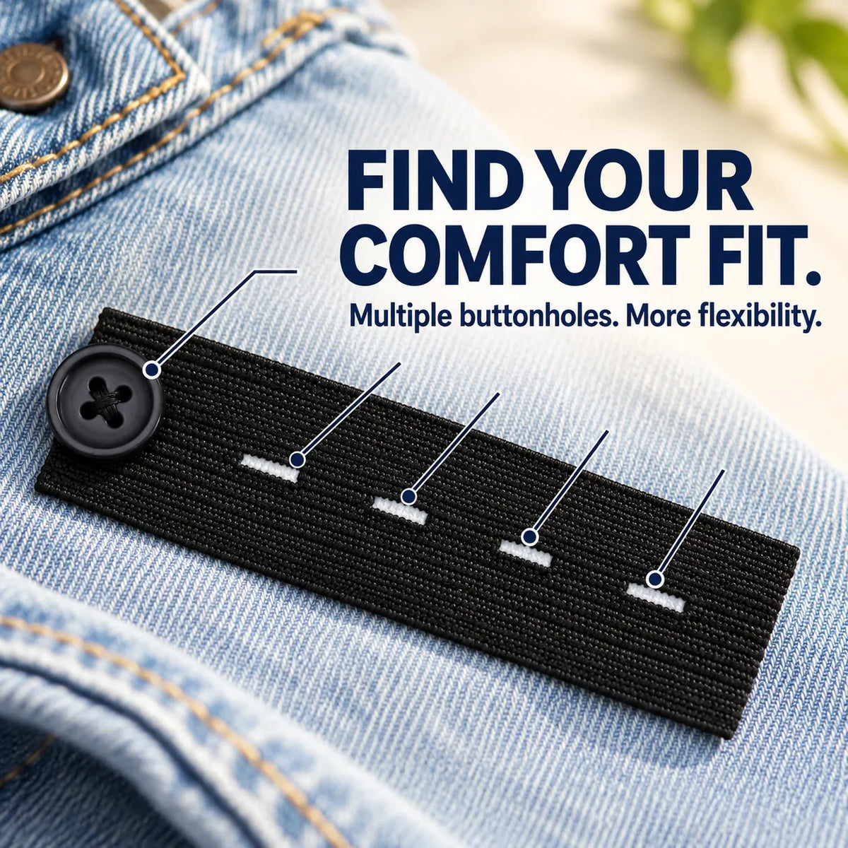 ✨ Waistband Extender for Jeans & Pants — No Sewing