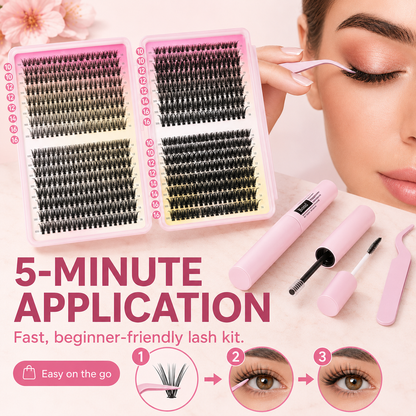 💖 All-in-One Eyelash Book (32 Rows / 640 Clusters)