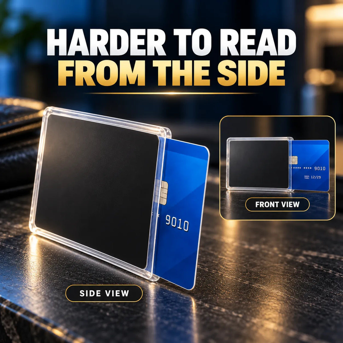 🛡️ Side-View Privacy Card Sleeve – Slim & Easy to Carry