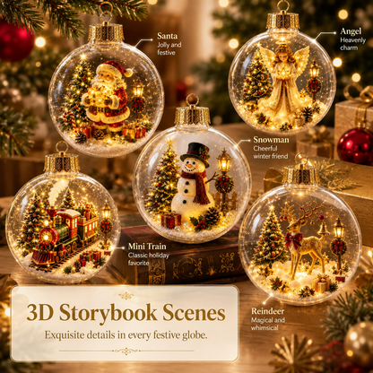 ✨ Magical Illuminated 3D Christmas Baubles – Bring Your Tree to Life!