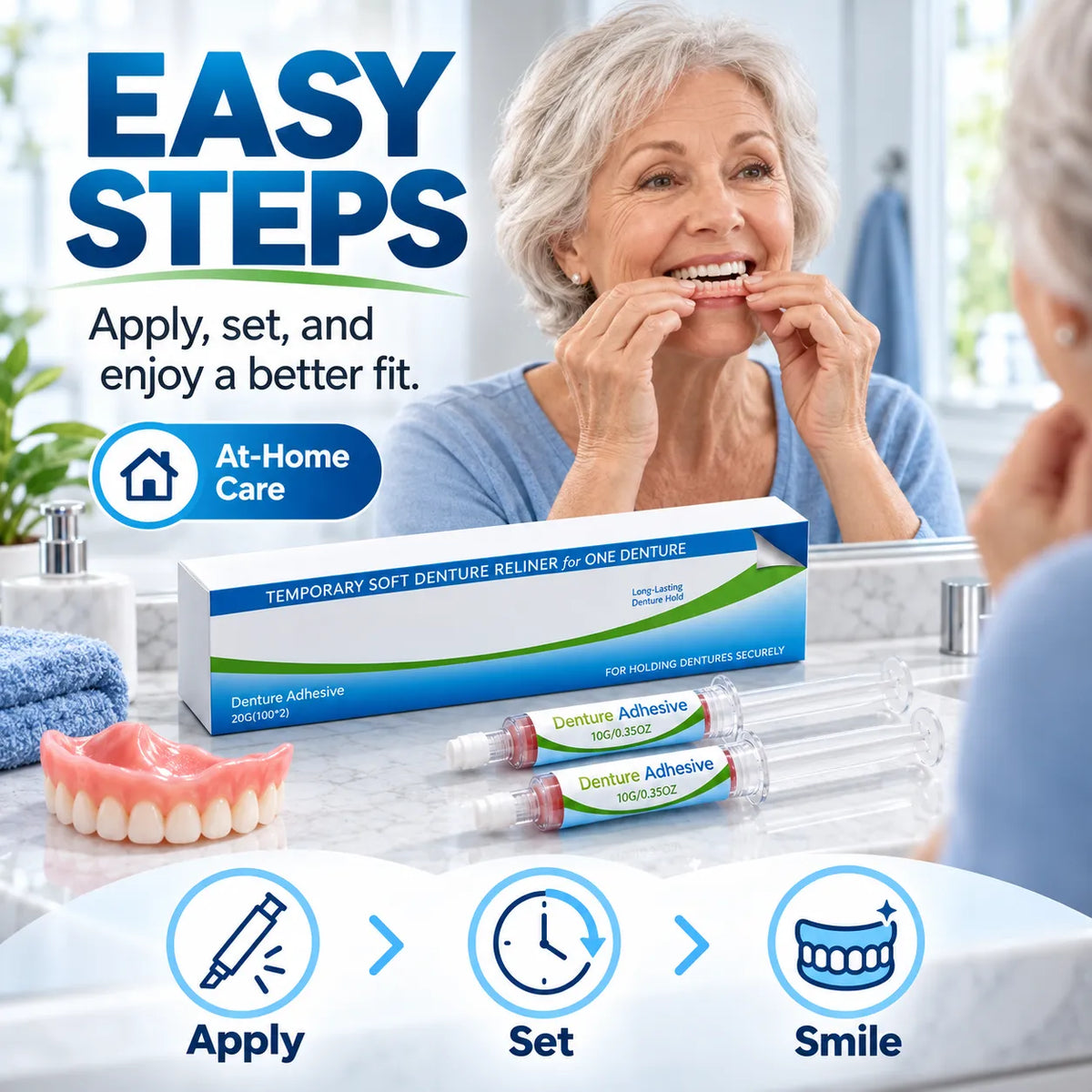 Temporary Soft Denture Reline Kit – Comfortable Fit & Cushioning