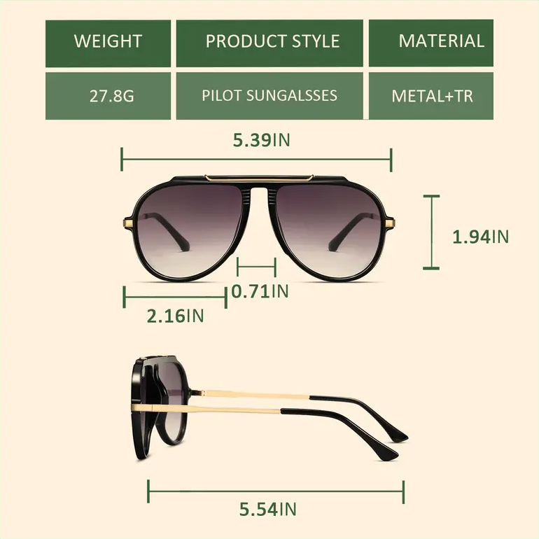 😎 Oversized Aviator Sunglasses – Retro 70s Summer Style ☀️