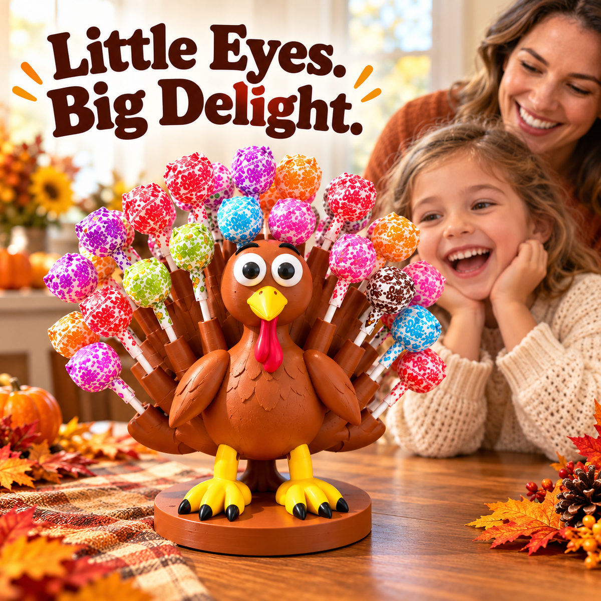 Turkey Lollipop Holder — A Rainbow Tail of Thanksgiving Fun